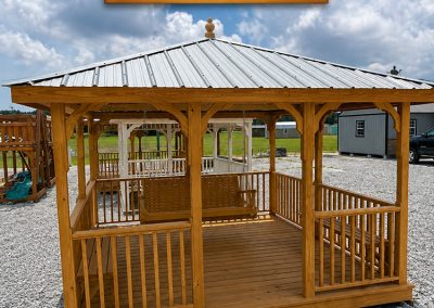 12x12 Square Gazebo with a swing added