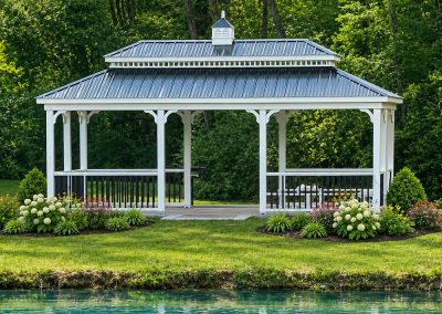 12x20 Pavilion with double roof and aluminum railing