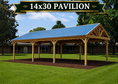 14x30 pavilion built for outdoor gatherings