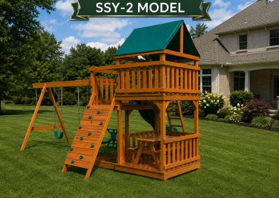 SSY2 playset with 2 levels, and climbing wall